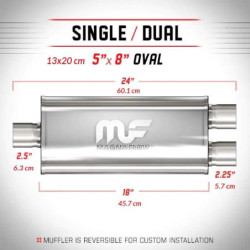 Nierdzewny Tłumik MagnaFlow 12258 2.5"/2.25" 63mm / 57mm