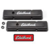 Czarne pokrywy zaworów Edelbrock do  SBC Edelbrock 4643